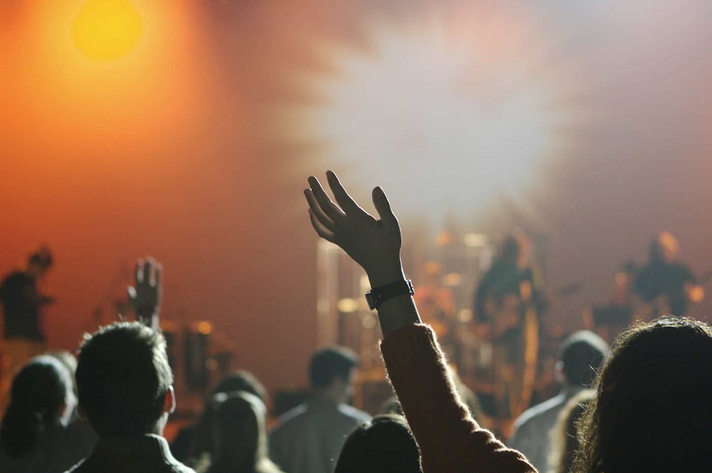 Hands lifted in worship